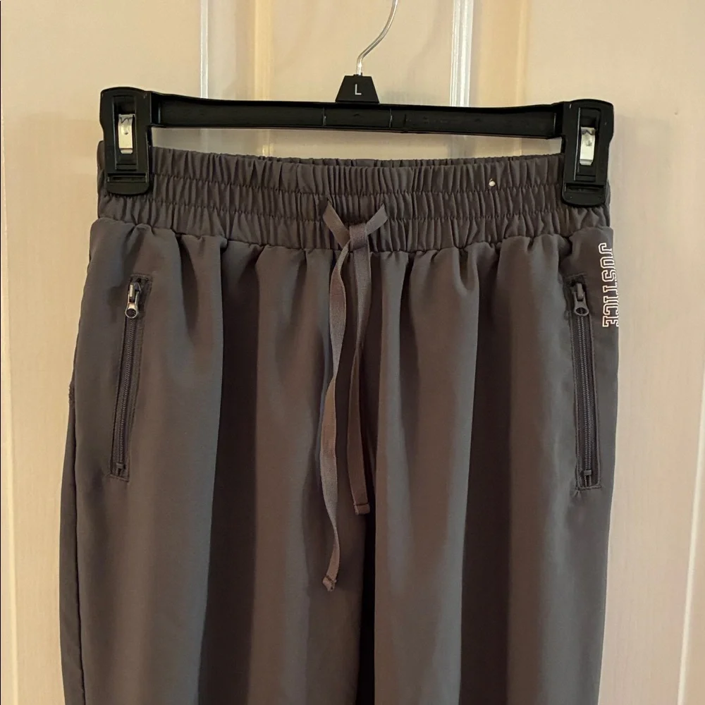 Justice Charcoal Joggers with Zipper Pockets